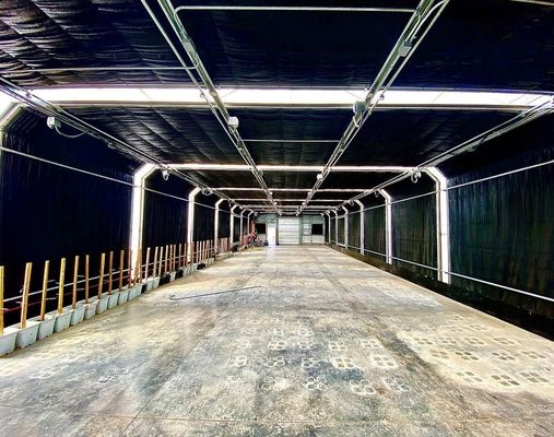 Multi-Span Commercial Greenhouse with End Floral Sightseeing and Striped Glass Terrace