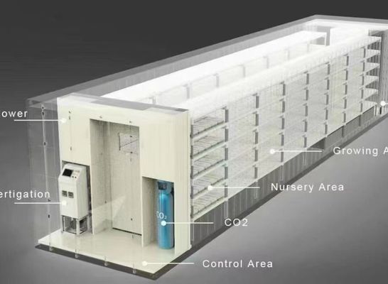 Steel Cover Material Hydroponic Vertical Farming Container System for Shaped Roof