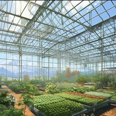 Steel Structure Glass Greenhouse for Vegetable Growth Large and Multi-Functional